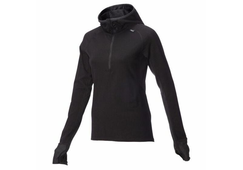 Inov-8 Merino Long Sleeve With Hood Womens Mid Layer Black Australia (OQCDNE243)